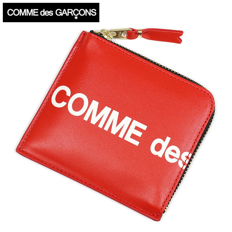 新品 コムデギャルソン ウォレット SA3100HL ロゴ 赤 レザー 財布