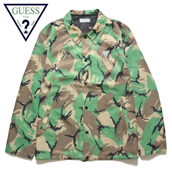 GUESS USA CAMOUFLAGE COACH JACKET GRSS19-018 コーチジャケット ...