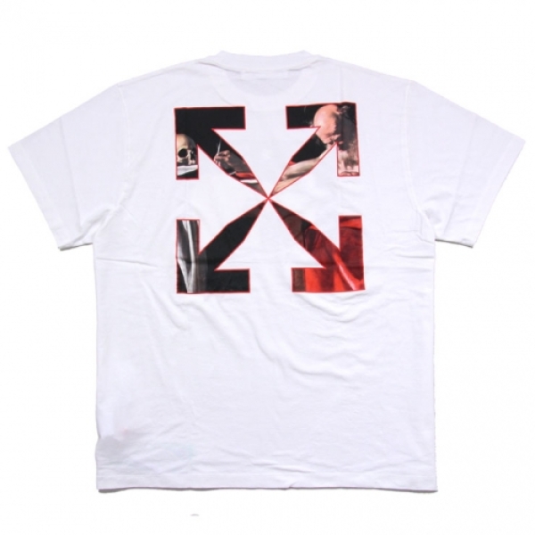 CARAVAGGIO S/S OVER TEE WHITE RED OMAA038R21JER003 Tシャツ 半袖T ...